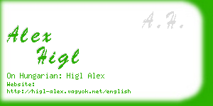 alex higl business card